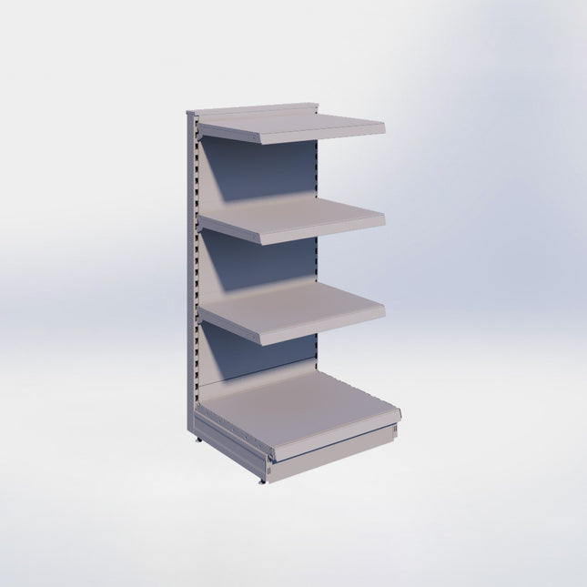 Kopstelling - H140 x B66,5 x D57 cm - 4 niveaus - Grijs