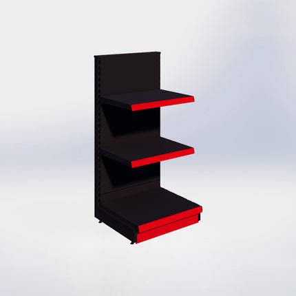 Kopstelling - H140 x B66,5 x D57 cm - 3 niveaus - Zwart