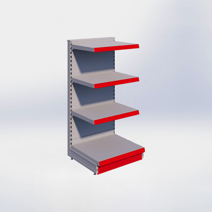 Kopstelling - H140 x B66,5 x D57 cm - 4 niveaus - Grijs