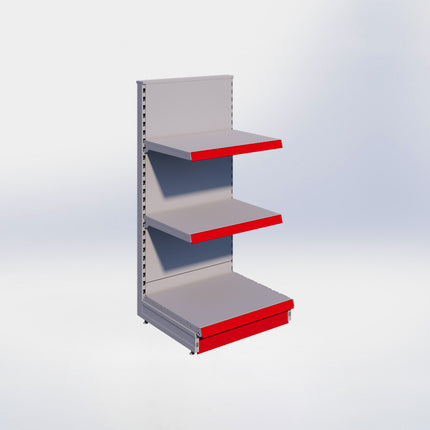 Kopstelling - H140 x B66,5 x D57 cm - 3 niveaus - Grijs