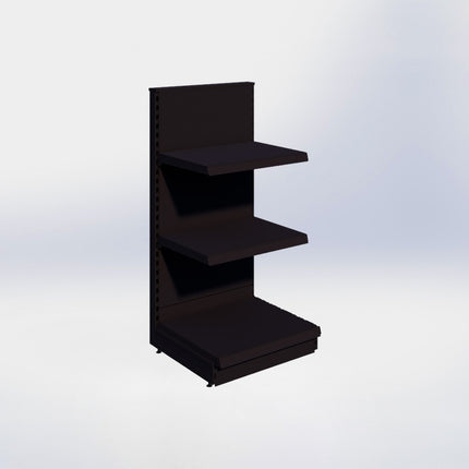 Kopstelling - H140 x B66,5 x D57 cm - 3 niveaus - Zwart