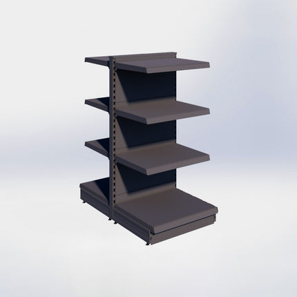 Middenstelling - H140 x B66,5 x D57 cm - 4 niveaus - Antraciet