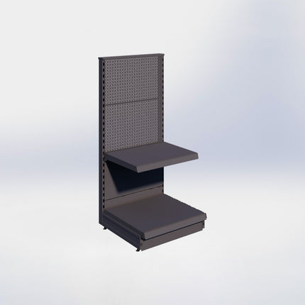 Kopstelling perforatie - H140 x B66,5 x D57 cm - 2 niveaus - Antraciet