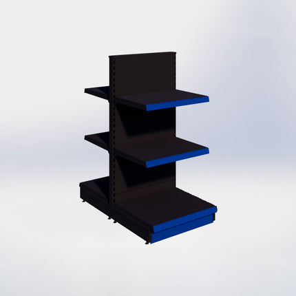 Middenstelling - H140 x B66,5 x D57 cm - 3 niveaus - Zwart