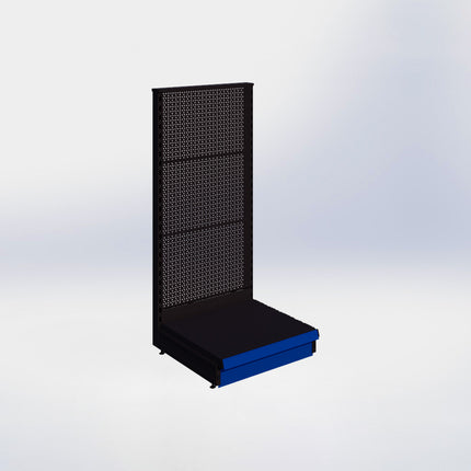 Kopstelling perforatie - H140 x B66,5 x D57 cm - 1 niveau - Zwart