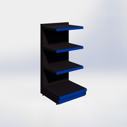 Kopstelling - H140 x B66,5 x D57 cm - 4 niveaus - Zwart