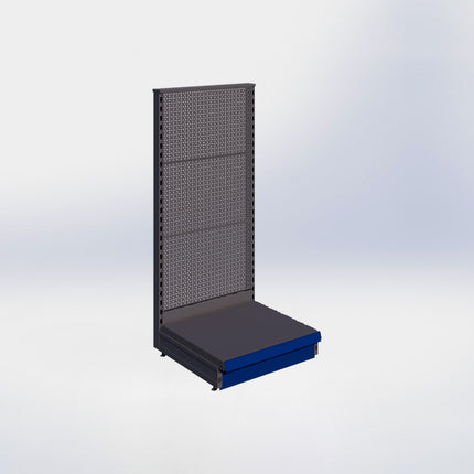 Kopstelling perforatie - H140 x B66,5 x D57 cm - 1 niveau - Antraciet