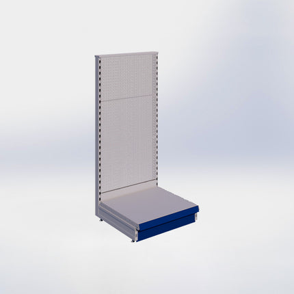 Kopstelling perforatie - H140 x B66,5 x D57 cm - 1 niveau - Grijs