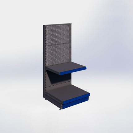 Kopstelling perforatie - H140 x B66,5 x D57 cm - 2 niveaus - Antraciet