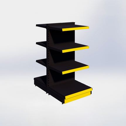 Middenstelling - H140 x B66,5 x D57 cm - 4 niveaus - Zwart