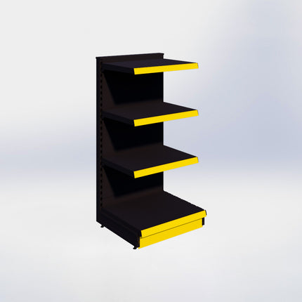 Kopstelling - H140 x B66,5 x D57 cm - 4 niveaus - Zwart