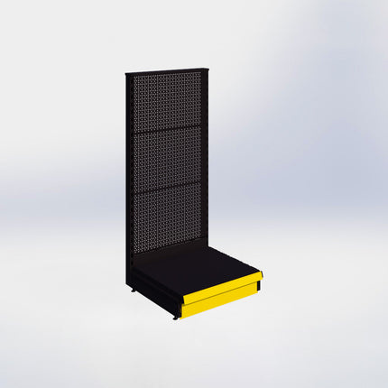 Kopstelling perforatie - H140 x B66,5 x D57 cm - 1 niveau - Zwart