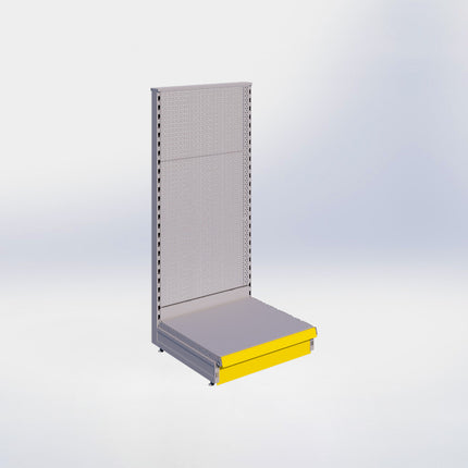 Kopstelling perforatie - H140 x B66,5 x D57 cm - 1 niveau - Grijs