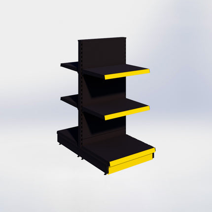 Middenstelling - H140 x B66,5 x D57 cm - 3 niveaus - Zwart