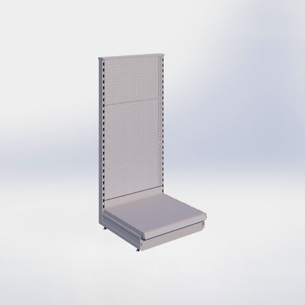 Kopstelling perforatie - H140 x B66,5 x D57 cm - 1 niveau - Grijs