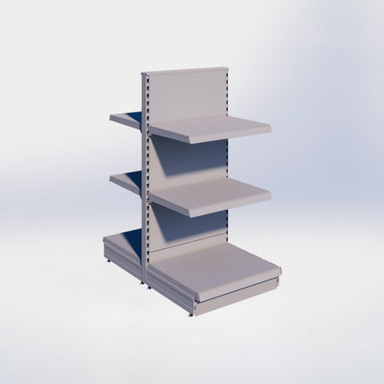 Middenstelling - H140 x B66,5 x D57 cm - 3 niveaus - Grijs