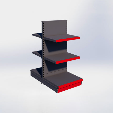 Middenstelling - H140 x B66,5 x D57 cm - 3 niveaus - Antraciet