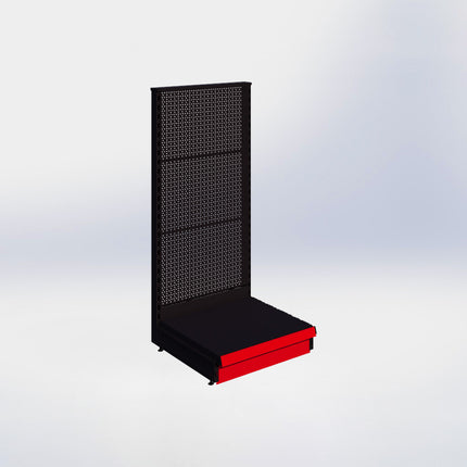 Kopstelling perforatie - H140 x B66,5 x D57 cm - 1 niveau - Zwart