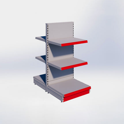 Middenstelling - H140 x B66,5 x D57 cm - 3 niveaus - Grijs