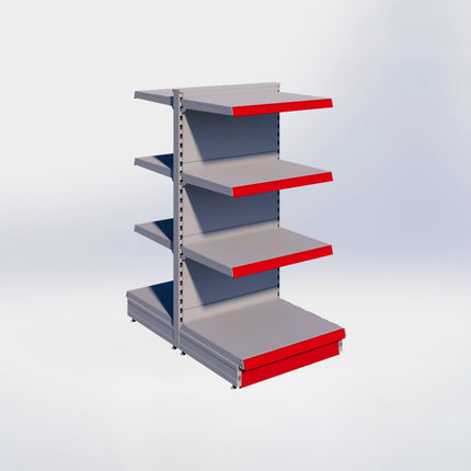 Middenstelling - H140 x B66,5 x D57 cm - 4 niveaus - Grijs
