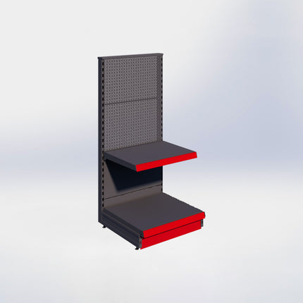 Kopstelling perforatie - H140 x B66,5 x D57 cm - 2 niveaus - Antraciet