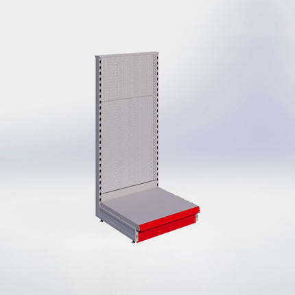 Kopstelling perforatie - H140 x B66,5 x D57 cm - 1 niveau - Grijs