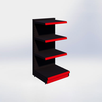 Kopstelling - H140 x B66,5 x D57 cm - 4 niveaus - Zwart