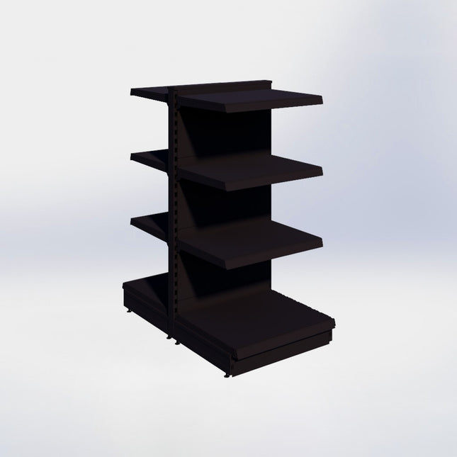 Middenstelling - H140 x B66,5 x D57 cm - 4 niveaus - Zwart