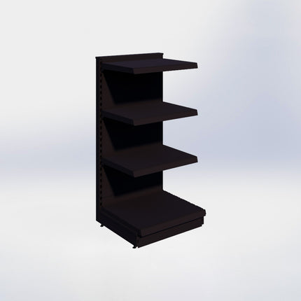 Kopstelling - H140 x B66,5 x D57 cm - 4 niveaus - Zwart