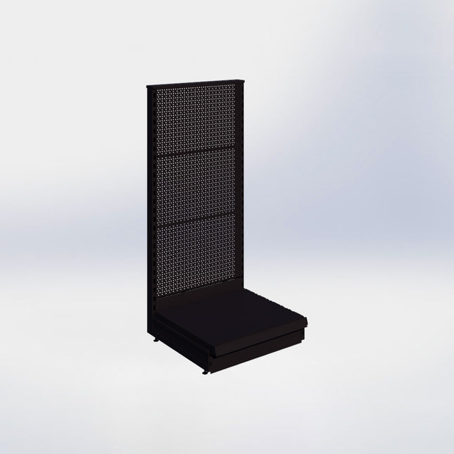 Kopstelling perforatie - H140 x B66,5 x D57 cm - 1 niveau - Zwart