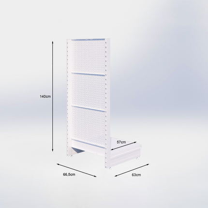 Kopstelling perforatie - H140 x B66,5 x D57 cm - 1 niveau - Grijs