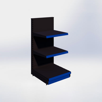 Kopstelling - H140 x B66,5 x D67 cm - 3 niveaus - Zwart