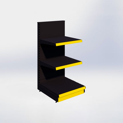 Kopstelling - H140 x B66,5 x D67 cm - 3 niveaus - Zwart