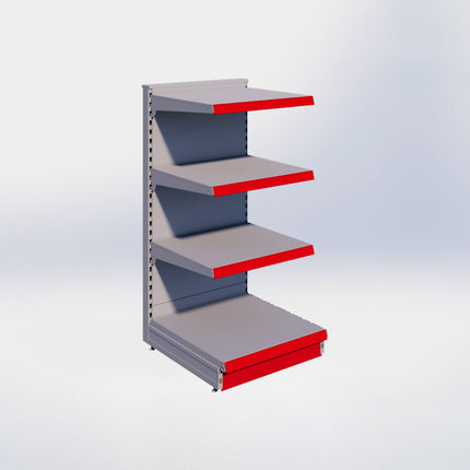 Kopstelling - H140 x B66,5 x D67 cm - 4 niveaus - Grijs