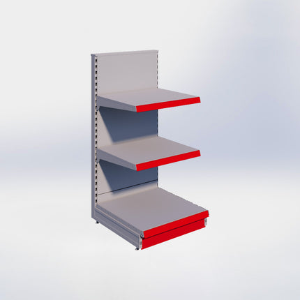 Kopstelling - H140 x B66,5 x D67 cm - 3 niveaus - Grijs