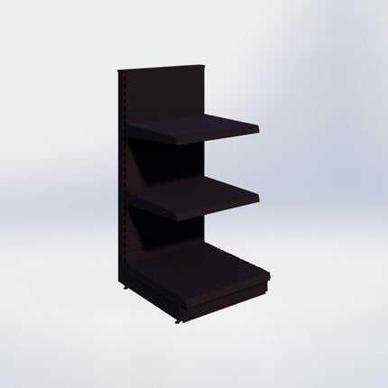 Kopstelling - H140 x B66,5 x D67 cm - 3 niveaus - Zwart