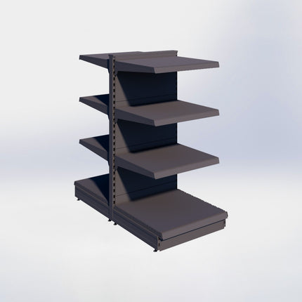 Middenstelling - H140 x B66,5 x D67 cm - 4 niveaus - Antraciet