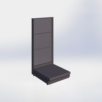 Kopstelling perforatie - H140 x B66,5 x D67 cm - 1 niveau - Antraciet