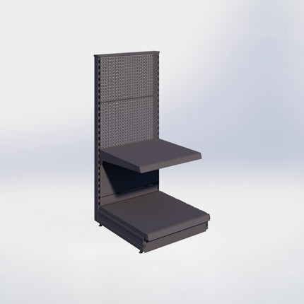 Kopstelling perforatie - H140 x B66,5 x D67 cm - 2 niveaus - Antraciet