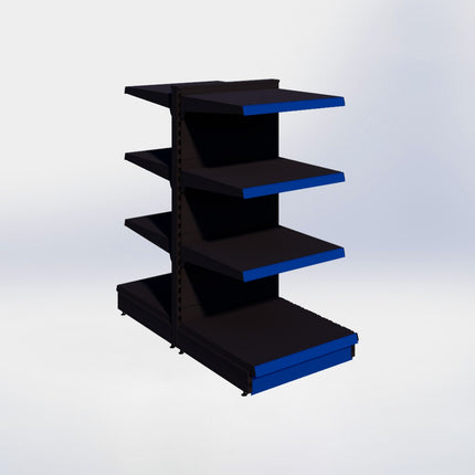 Middenstelling - H140 x B66,5 x D67 cm - 4 niveaus - Zwart