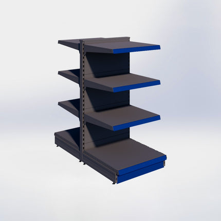 Middenstelling - H140 x B66,5 x D67 cm - 4 niveaus - Antraciet