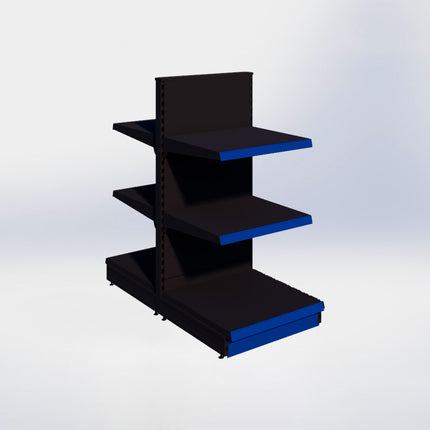 Middenstelling - H140 x B66,5 x D67 cm - 3 niveaus - Zwart