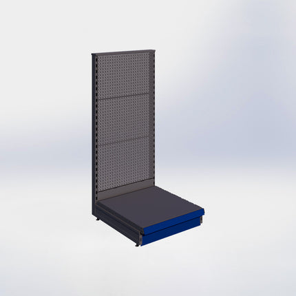 Kopstelling perforatie - H140 x B66,5 x D67 cm - 1 niveau - Antraciet