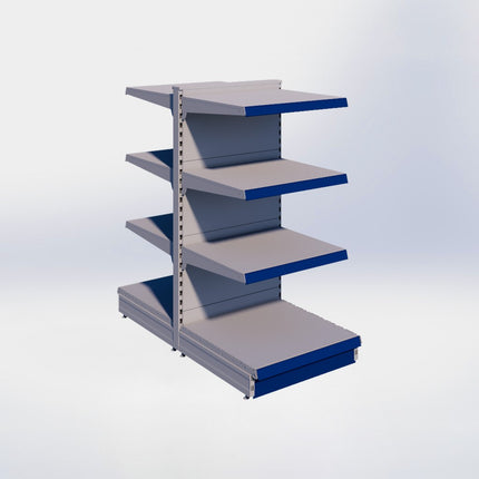 Middenstelling - H140 x B66,5 x D67 cm - 4 niveaus - Grijs
