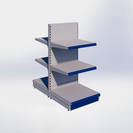Middenstelling - H140 x B66,5 x D67 cm - 3 niveaus - Grijs