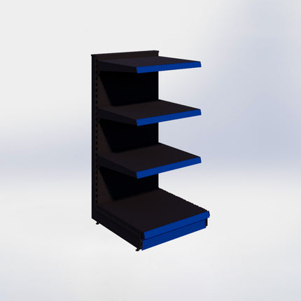 Kopstelling - H140 x B66,5 x D67 cm - 4 niveaus - Zwart