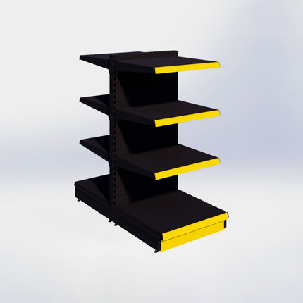 Middenstelling - H140 x B66,5 x D67 cm - 4 niveaus - Zwart