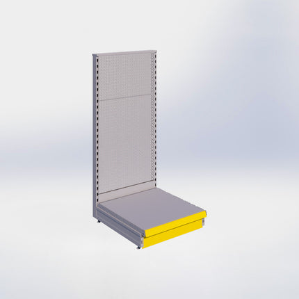 Kopstelling perforatie - H140 x B66,5 x D67 cm - 1 niveau - Grijs