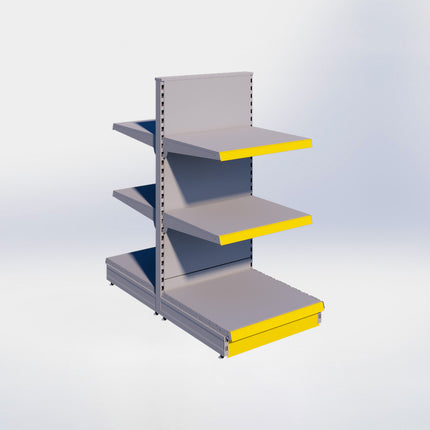 Middenstelling - H140 x B66,5 x D67 cm - 3 niveaus - Grijs