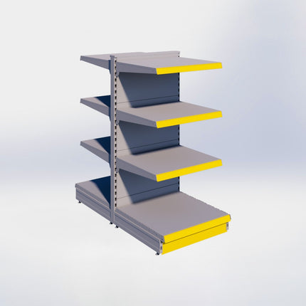 Middenstelling - H140 x B66,5 x D67 cm - 4 niveaus - Grijs